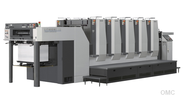 offset printing 2 color Hoja LS29 OMC, Máquina Offset  Komori   Impresión sae