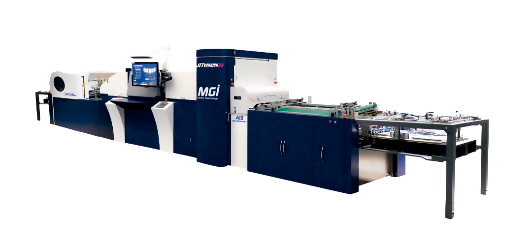 Barnizadora inkjetUV 2D/3D y hotfoil digital MGI JETvarnish 3D OMC SAE